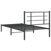 vidaXL Metal Bed Frame without Mattress with Headboard Black 100x200cm