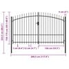 vidaXL Fence Gate Woerden Double Door with Spike Top 299.5x224.5 cm