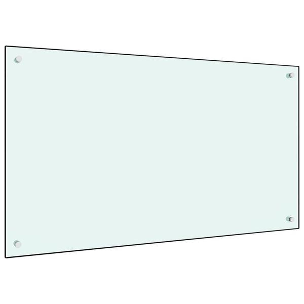 vidaXL Kitchen Backsplash White 100 x 60 cm Tempered Glass