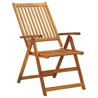 vidaXL Garden Reclining Chairs 3 pcs Solid Acacia Wood