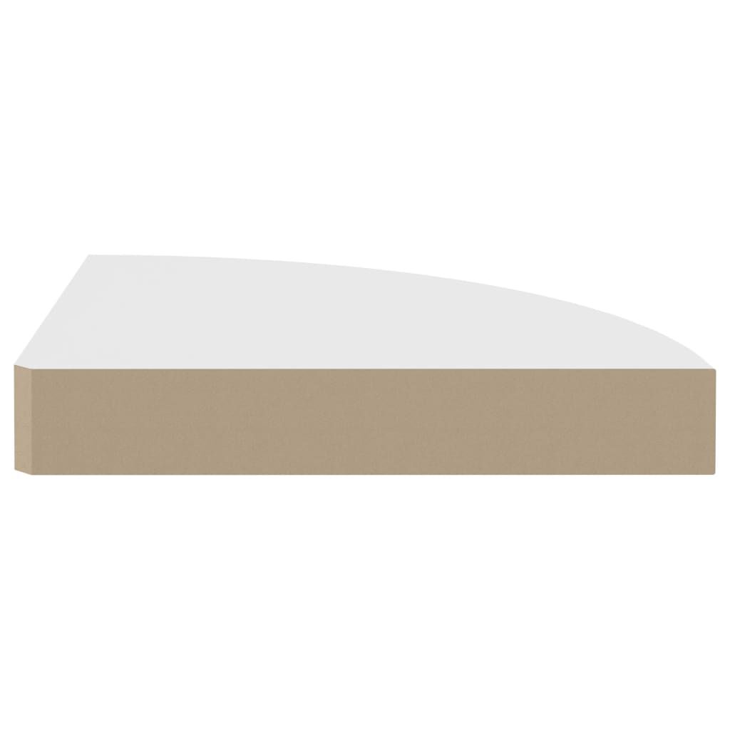 vidaXL Floating Corner Shelves 2 pcs White 25x25x3.8 cm MDF