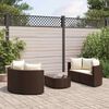 vidaXL 5 Piece Garden Sofa Set with Cushions Brown Poly Rattan