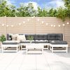 vidaXL 7 Piece Garden Lounge Set White Solid Wood Pine