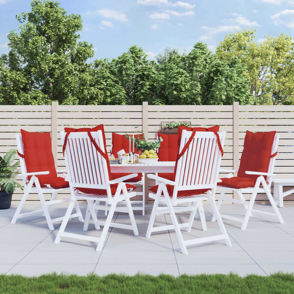 vidaXL Highback Chair Cushions 6 pcs Red Oxford Fabric