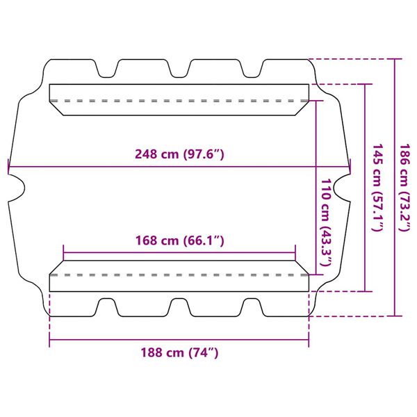 vidaXL Replacement Canopy for Garden Swing Anthracite 188/168x145/110cm
