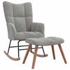 vidaXL Rocking Chair with a Stool Light Grey Velvet