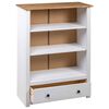 vidaXL Bookcase White 80x35x110 cm Solid Pine Wood Panama Range