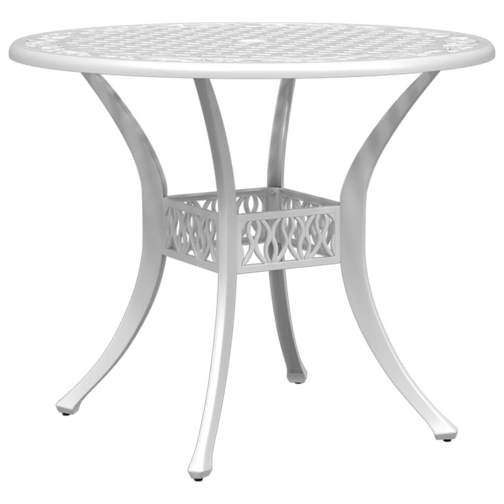 vidaXL 3 Piece Bistro Set White Cast Aluminium