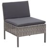 vidaXL 5 Piece Garden Sofa Set with Cushions Poly Rattan Grey