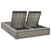vidaXL Double Sun Lounger Poly Rattan Grey