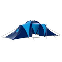 vidaXL Camping Tent Polyester 9 Persons Blue-dark Blue