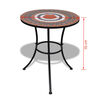 vidaXL Bistro Table Terracotta and White 60 cm Mosaic