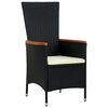 vidaXL 9 Piece Outdoor Dining Set with Cushions Poly Rattan Black