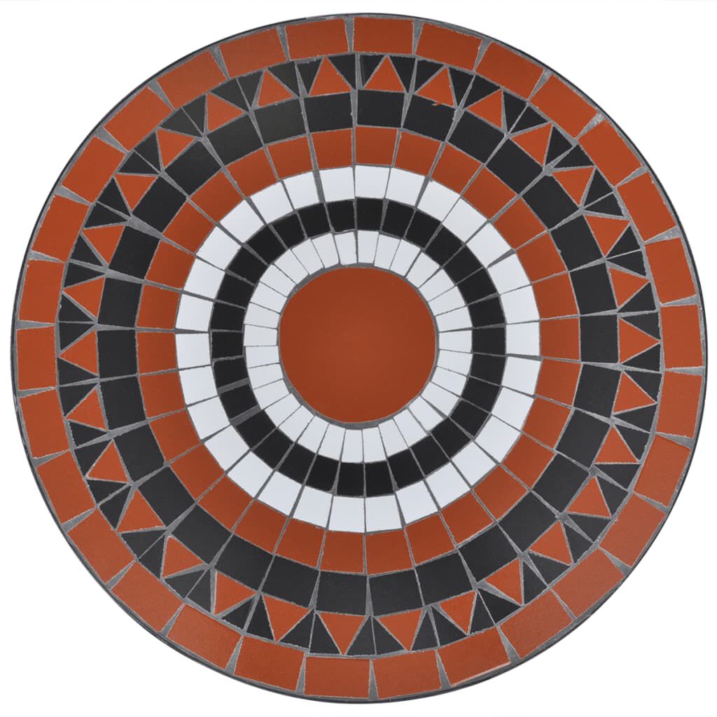 vidaXL Bistro Table Terracotta and White 60 cm Mosaic