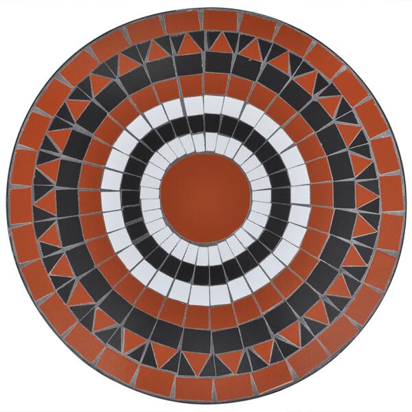 vidaXL Bistro Table Terracotta and White 60 cm Mosaic