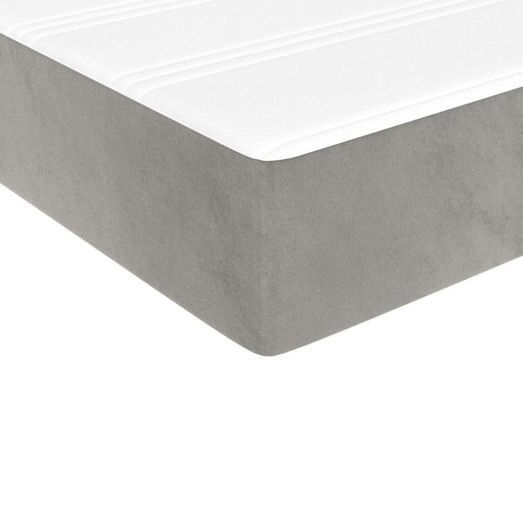 vidaXL Box Spring Bed with Mattress Light Grey 137x190 cm Full Velvet