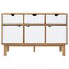 vidaXL Sideboard OTTA Brown and White 114x43x73.5 cm Solid Wood Pine