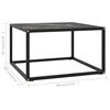 vidaXL Coffee Table Black with Black Marble Glass 60x60x35 cm