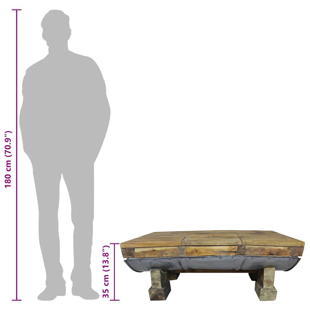 vidaXL Coffee Table Mixed Recycled Wood 90x50x35 cm