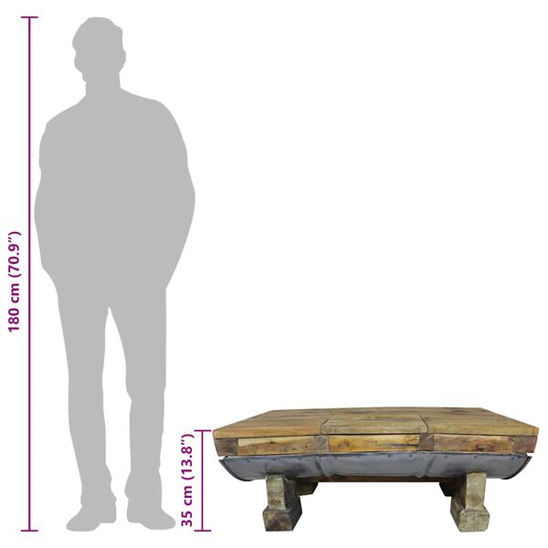 vidaXL Coffee Table Mixed Recycled Wood 90x50x35 cm