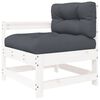 vidaXL Garden Chairs with Cushions 2 pcs White Solid Wood Pine