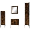 vidaXL 4 Piece Bathroom Cabinet Set Smoked Oak Engineered Wood