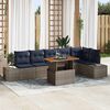 vidaXL Garden Dining Set with Cushion 7 pcs Grey and Navy