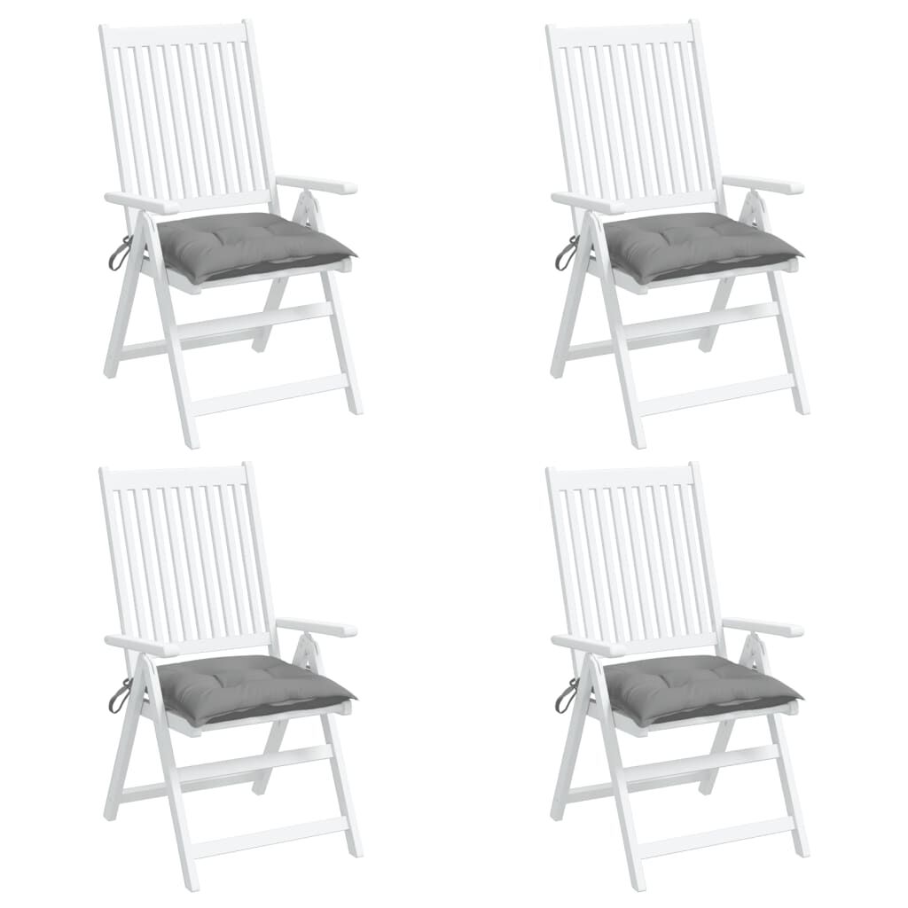 vidaXL Chair Cushions 4 pcs Grey 40x40x7 cm Oxford Fabric
