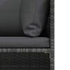 vidaXL 4-Seater Garden Sofa with Cushions Grey Poly Rattan