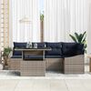 vidaXL Garden Sofa Set 6 pcs Grey and Navy Blue Poly Rattan