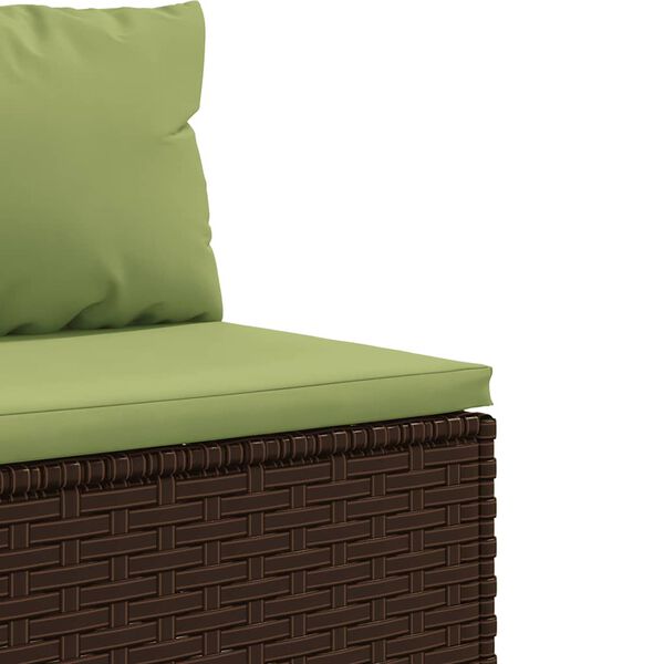 vidaXL 10 Piece Garden Sofa Set with Cushions Brown Poly Rattan