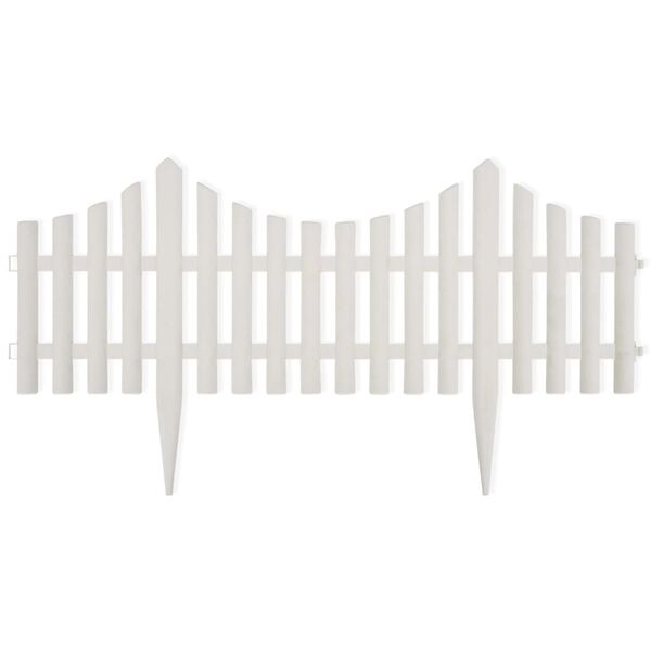 vidaXL White Lawn Divider 17 pcs / 10 m