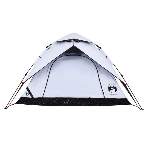 vidaXL Camping Tent Dome 4-Person White Blackout Fabric Quick Release