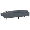 vidaXL Velvet Sofa with Cushion 3 pcs Dark Grey 208 cm Velvet