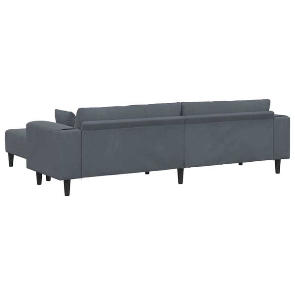 vidaXL Velvet Sofa with Cushion 3 pcs Dark Grey 208 cm Velvet