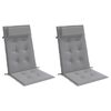 vidaXL Highback Chair Cushions 2 pcs Grey Oxford Fabric