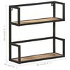 vidaXL Wall Shelf 60x20x60 cm Rough Mango Wood