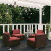 vidaXL 4 Piece Garden Lounge Set with Cushions Poly Rattan Brown