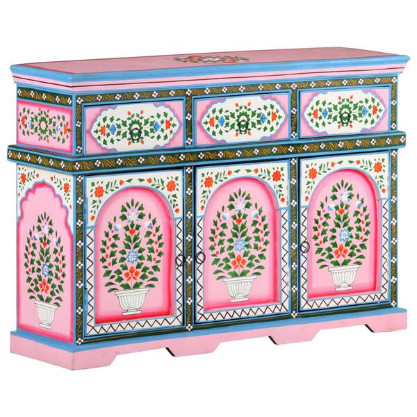 vidaXL Hand-Painted Sideboard Multicolour 110x30x76cm Solid Mango Wood