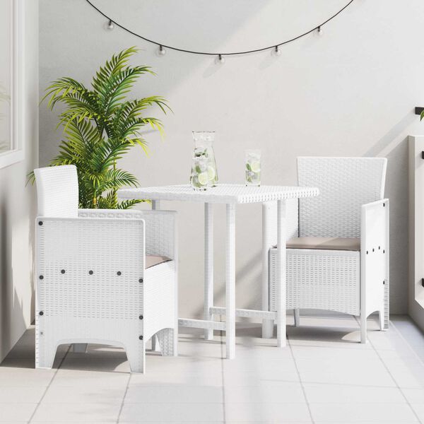 vidaXL Garden Chair 2 pcs White 53 x 49 x 85 cm PP