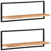 vidaXL Wall Shelves 2 pcs 100x24x35 cm Solid Wood Acacia and Steel