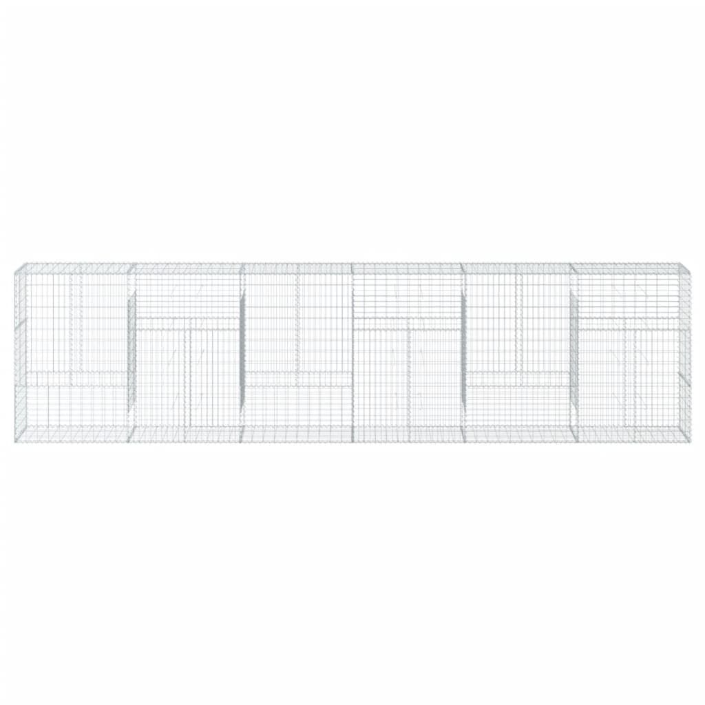 vidaXL Gabion Basket with Cover 600x50x150 cm Galvanised Iron