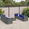 vidaXL 9 Piece Garden Lounge Set with Cushions Grey Poly Rattan