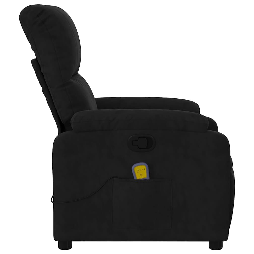 vidaXL Massage Recliner Chair Black Microfibre Fabric