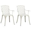 vidaXL 3 Piece Bistro Set Cast Aluminium White