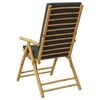 vidaXL Folding Garden Reclining Chairs 2 pcs with Cushions Bamboo