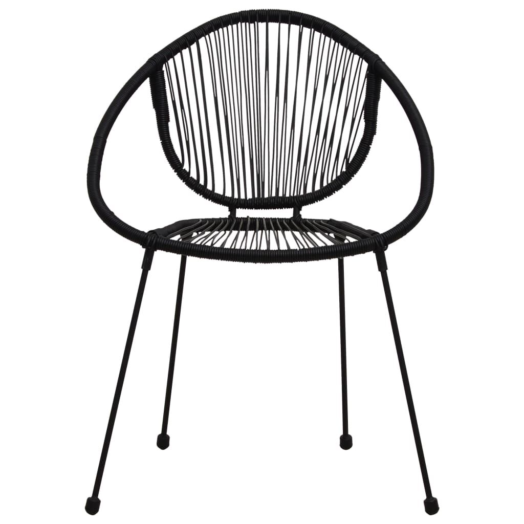 vidaXL Garden Chairs 2 pcs PVC Rattan Black