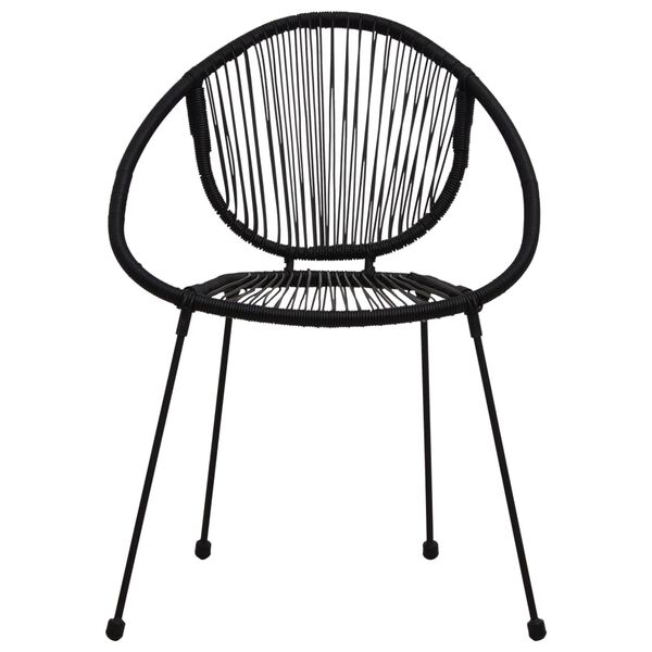 vidaXL Garden Chairs 2 pcs PVC Rattan Black