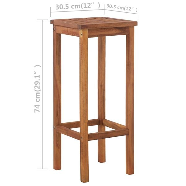 vidaXL 3 Piece Garden Bar Set Solid Wood Acacia