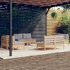 vidaXL 8 Piece Garden Lounge Set with Grey Cushions Pinewood